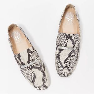 Vince Camuto Perenna Seashell Multi Tucson Leather Snake Loafers.